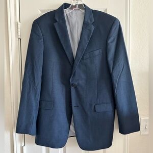 Tommy Hilfiger Men's Casual Blue Two-Button Blazer, Size 40R, 100% Wool